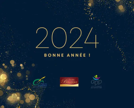 Illustration nouvelle année 2024 bleue et dorée